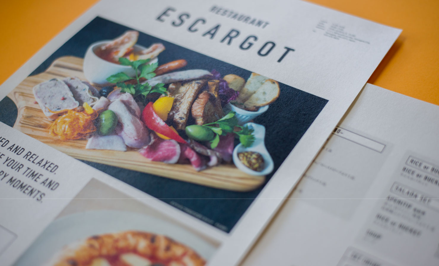 ESCARGOT MENU DESIGN